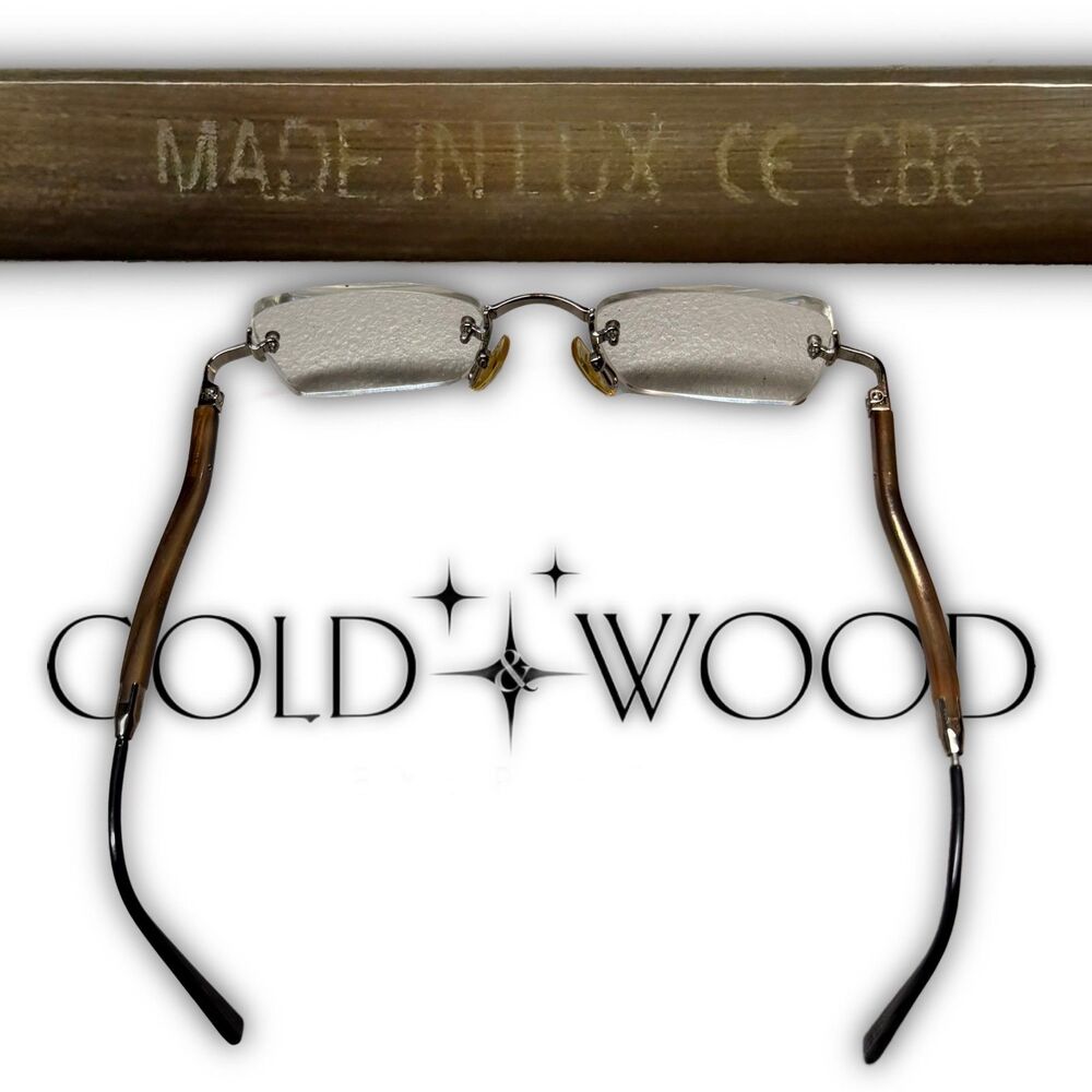 Gold & Wood Luxury Genuine Horn Rimless Eyeglasses